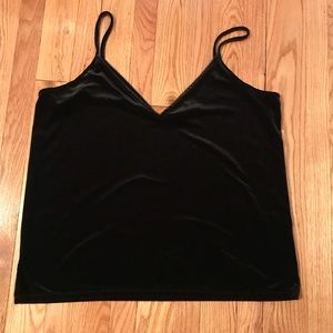 Velvet spaghetti strap top